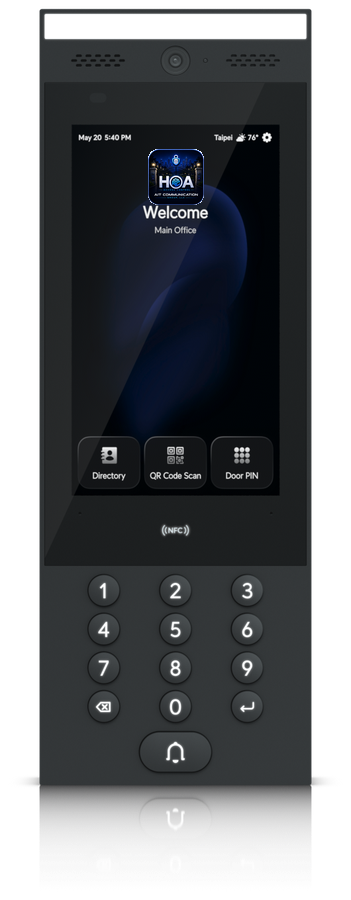 HOA gate video intercom with custom community branding
