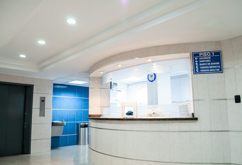 Bright clinic reception desk
